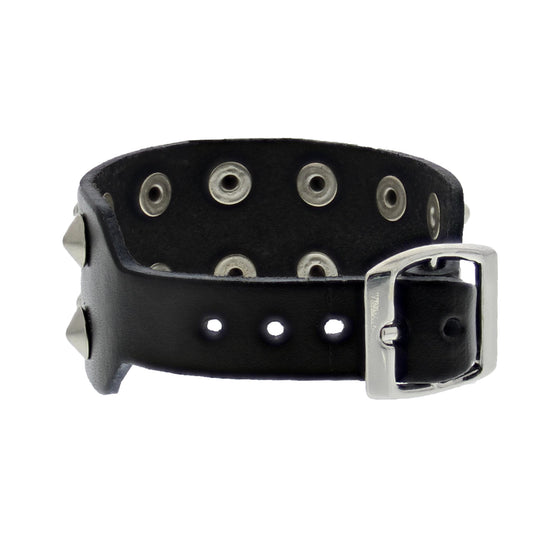 2-Row Studded PU Bracelet with Buckle