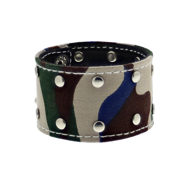 Camouflage Bracelet with Gold Studs