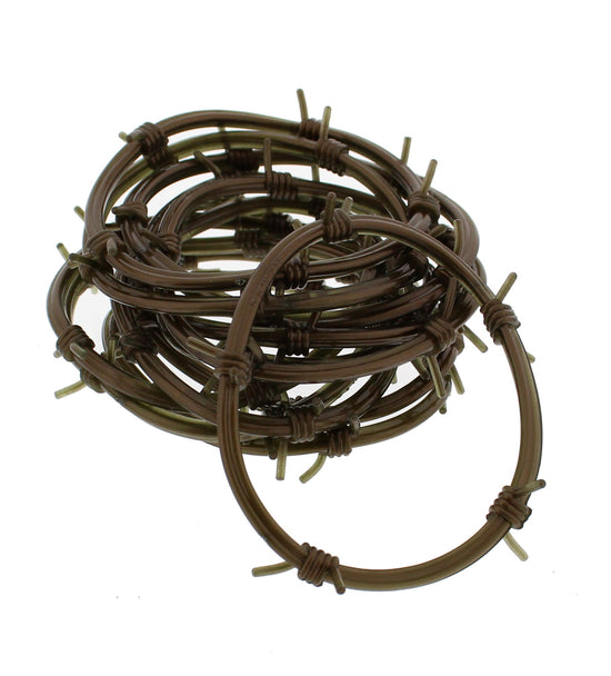 Set of 12 Rubber Barbwire Gummy Bracelets