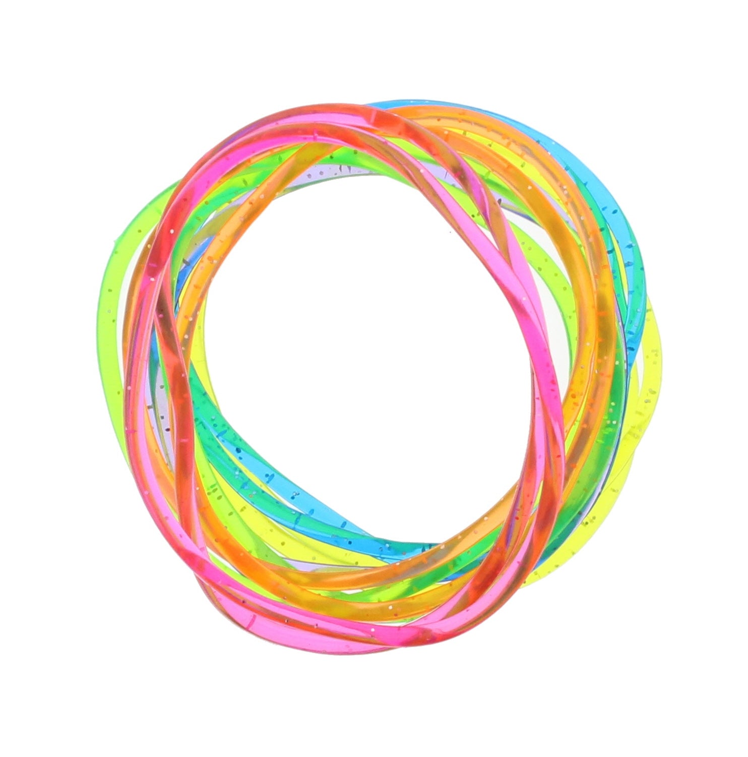 Set of 12 Glitter Rubber Gummy Bracelets