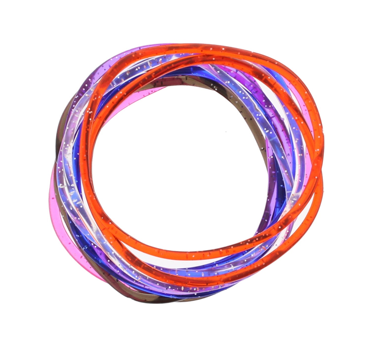 Set of 12 Glitter Rubber Gummy Bracelets