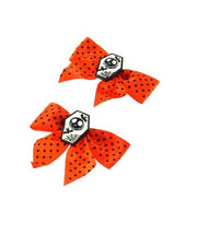Pair of Polkadot Bows with Coffin