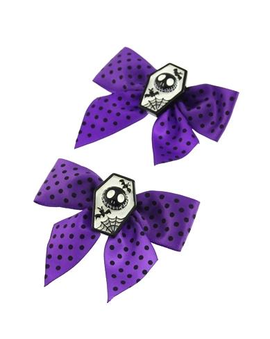 Pair of Polkadot Bows with Coffin