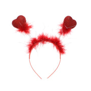 Glitter Heart Head Bopper with Fur