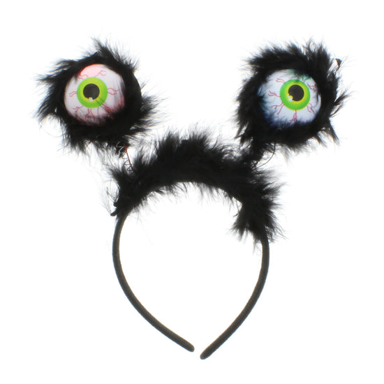 Assorted Eyeballs Head Bopper with Black Fur
