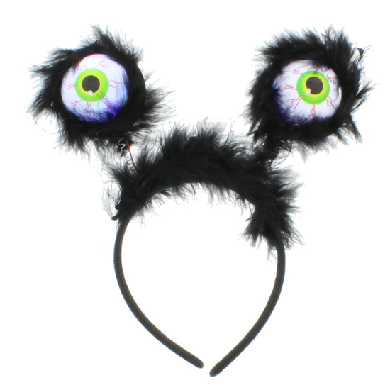 Assorted Eyeballs Head Bopper with Black Fur