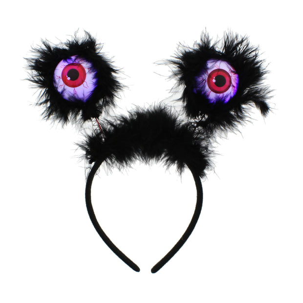 Assorted Eyeballs Head Bopper with Black Fur
