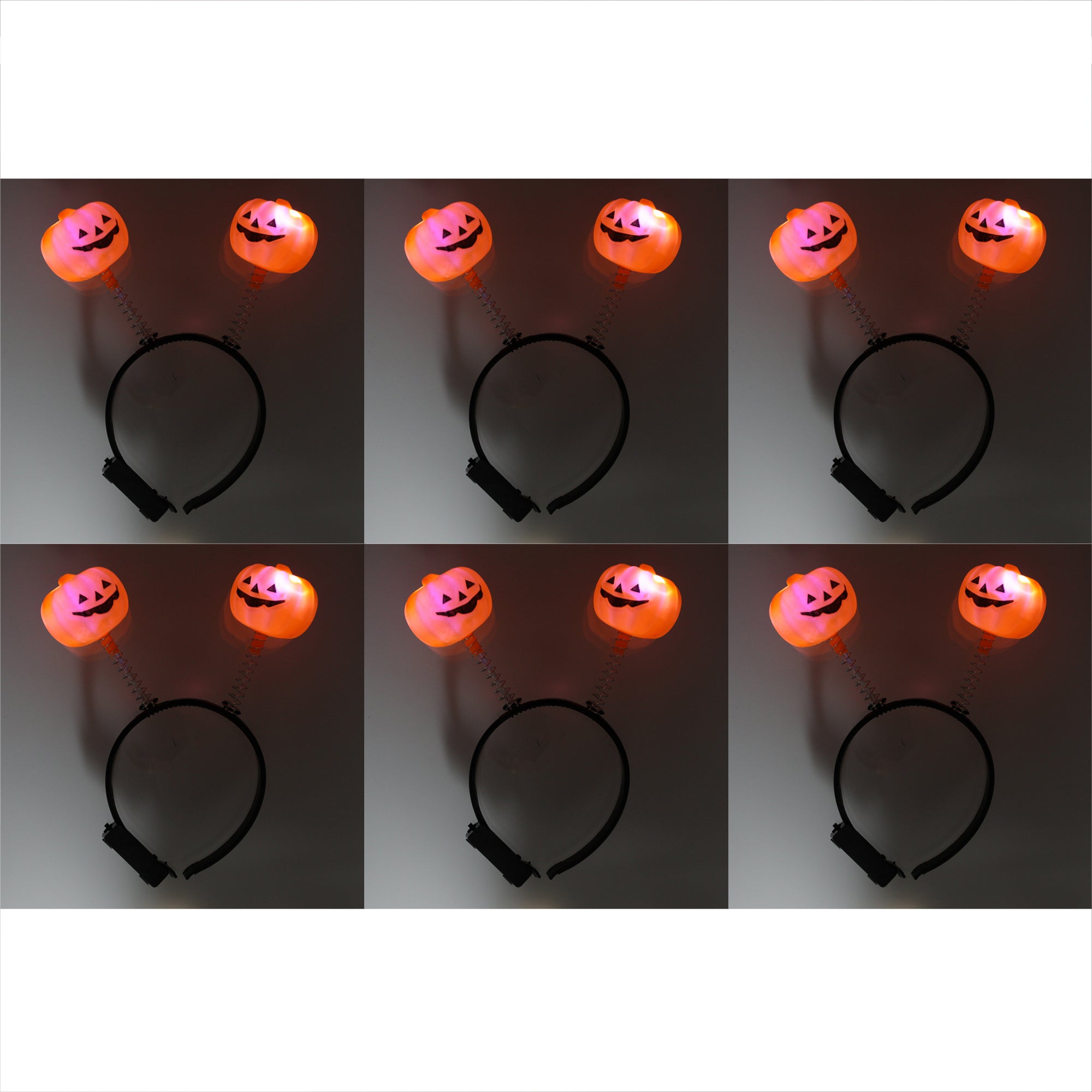 Flashing Light Up Halloween Pumpkin Head Boppers