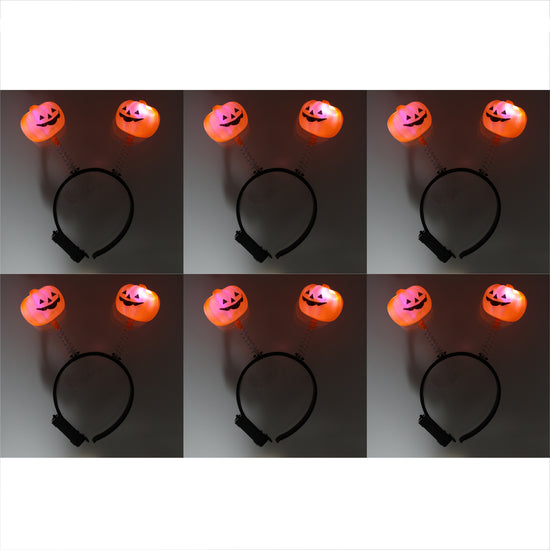 Flashing Light Up Halloween Pumpkin Head Boppers