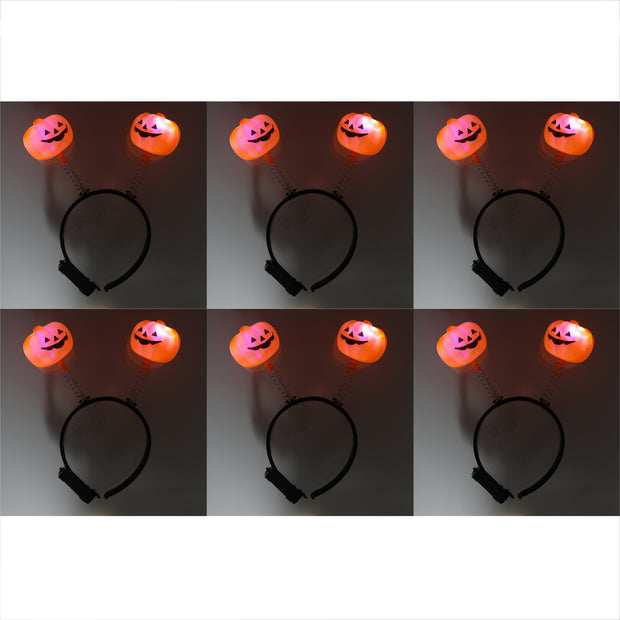 Flashing Light Up Halloween Pumpkin Head Boppers