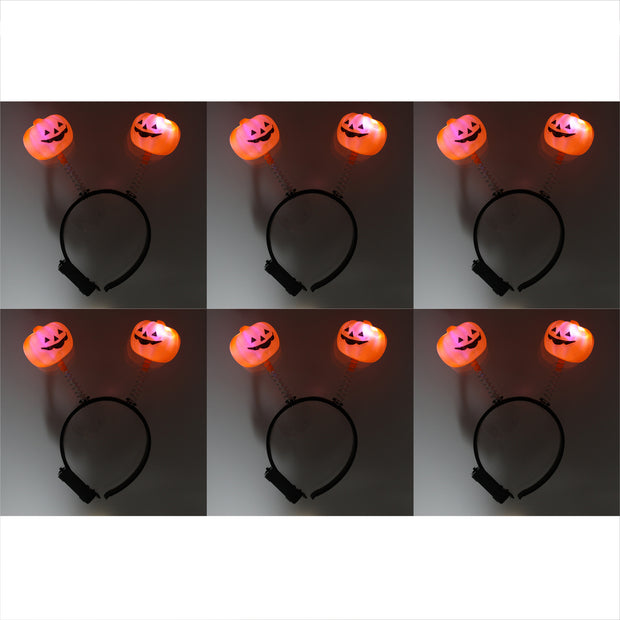 Flashing Light Up Halloween Pumpkin Head Boppers