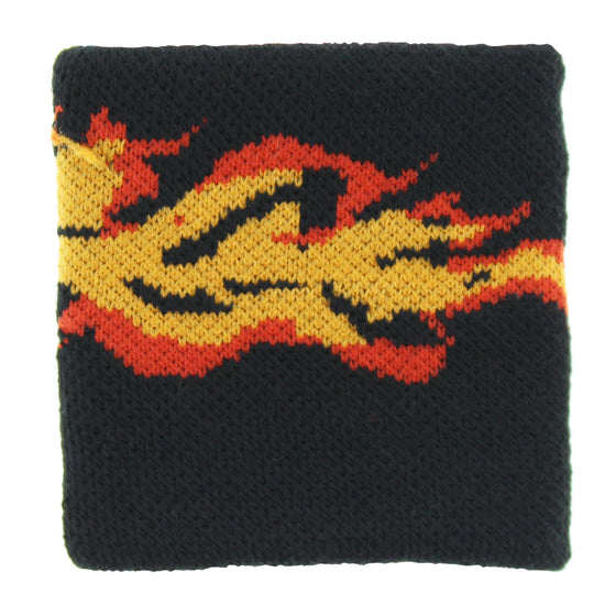 Flame Print on Black Towelling Sweatbands