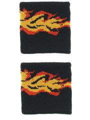 Flame Print on Black Towelling Sweatbands