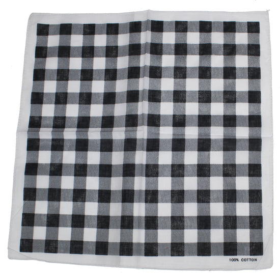 Black & White Checkered Gingham Print Bandana