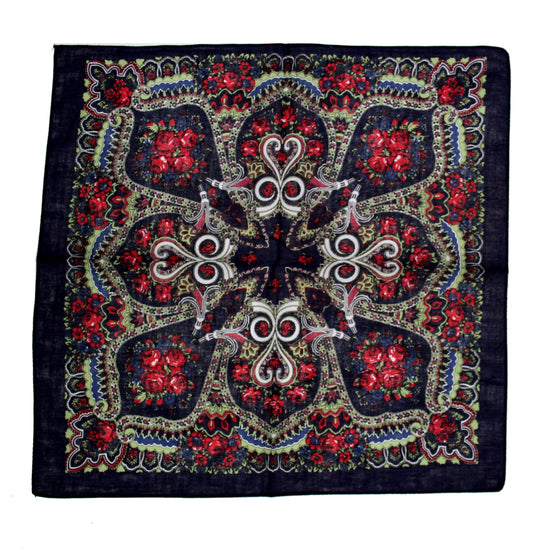 Vintage Print on Navy Blue Bandana