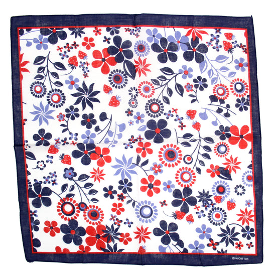 Tricolour Floral & Strawberry Print Bandana
