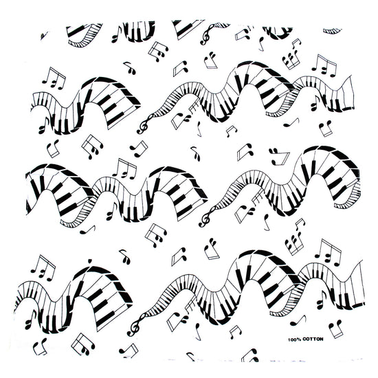 White Based Musical Themed Bandana