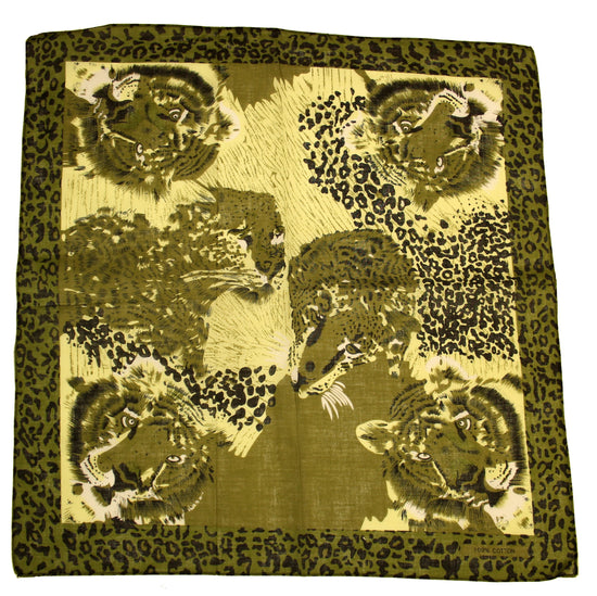 Camouflage Tiger Print Bandana with Leopard Print Border
