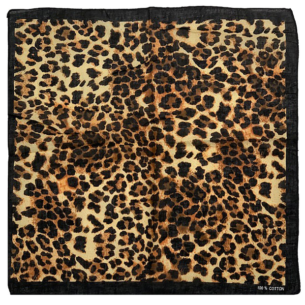 Leopard Print Bandana with Black Border