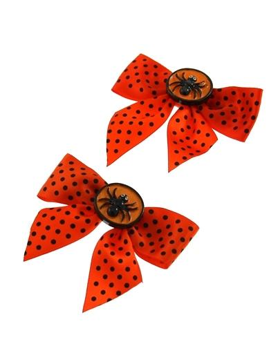 Pair of Polkadot Bows with Spider