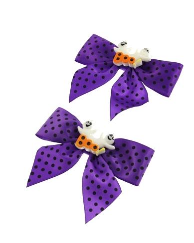 Pair of Polkadot Bows with Ghosts