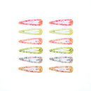 12 on a Card 5cm Assorted Bright Spotted Glitter Epoxy Hair Snapclips