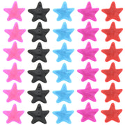 6 on a Card 3cm Assorted Neon Star Epoxy Snapclips