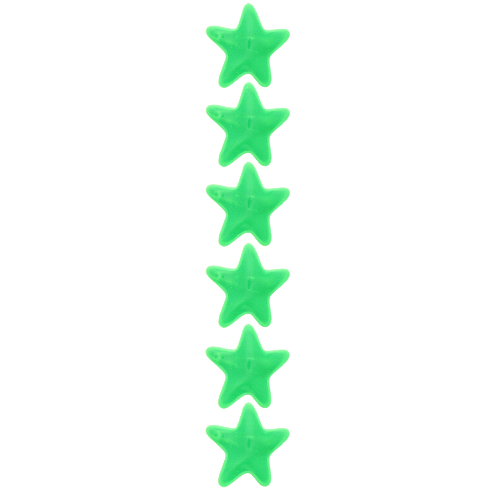 6 on a Card 3cm Assorted Neon Star Epoxy Hair Snapclips