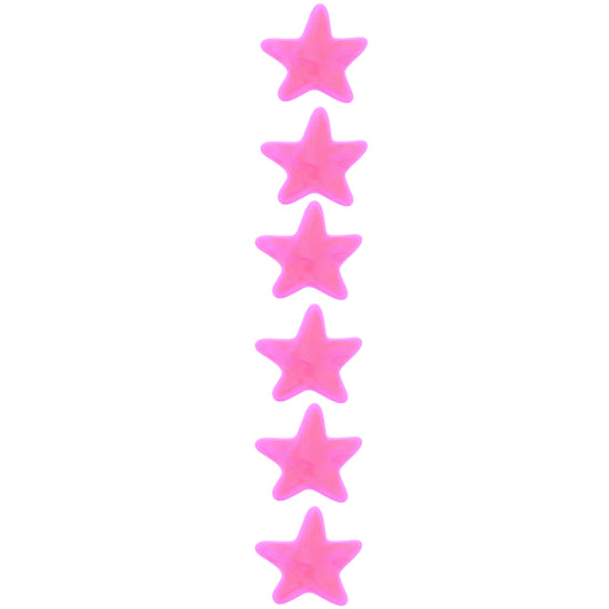 6 on a Card 3cm Assorted Neon Star Epoxy Hair Snapclips