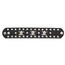 PU Bracelet with Skull Crossbones 3 Row Studs
