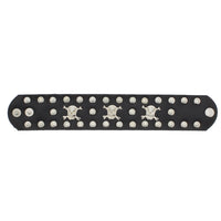 PU Bracelet with Skull Crossbones 3 Row Studs
