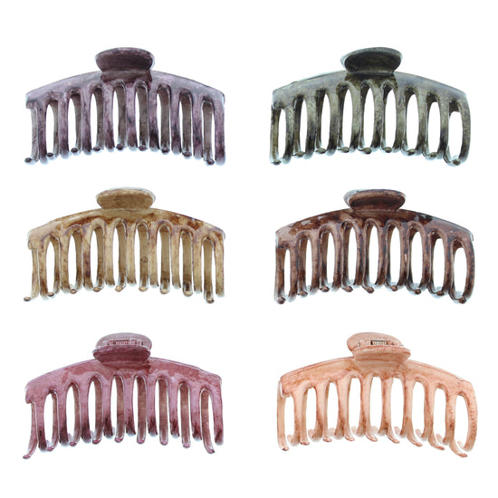 9cm Winter Marble Effect Barrel Hair Claw Clips