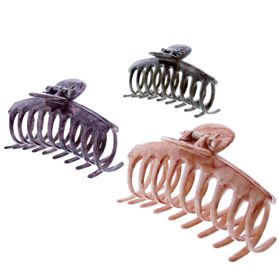 9cm Winter Marble Effect Barrel Hair Claw Clips