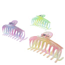 9cm Shiny AB Multi Pastel Barrel Hair Claw Clips