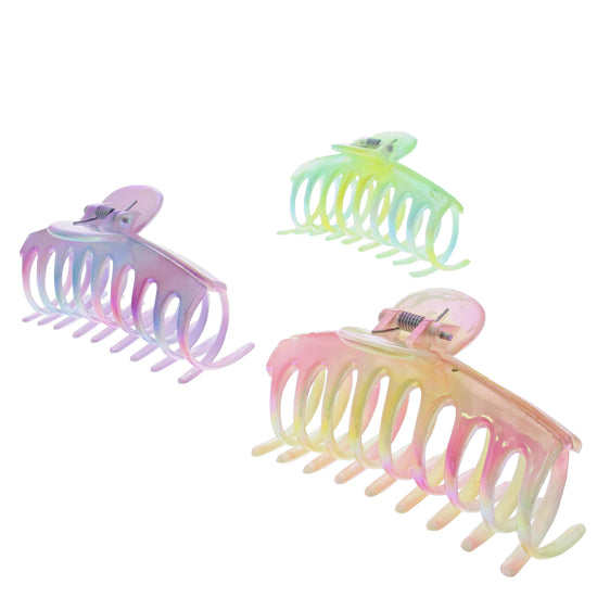 9cm Shiny AB Multi Pastel Barrel Hair Claw Clips