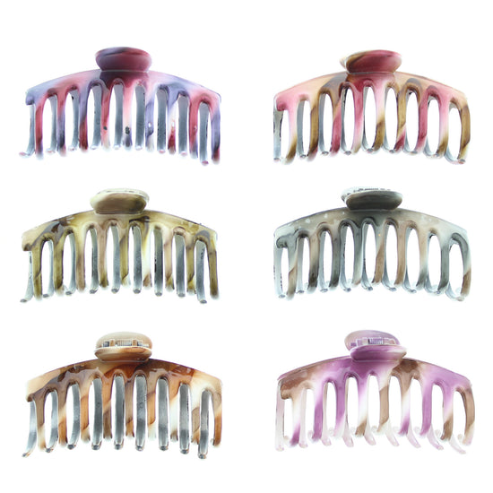 9cm Winter 2 Tone Barrel Hair Claw Clips
