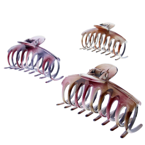 9cm Winter 2 Tone Barrel Hair Claw Clips