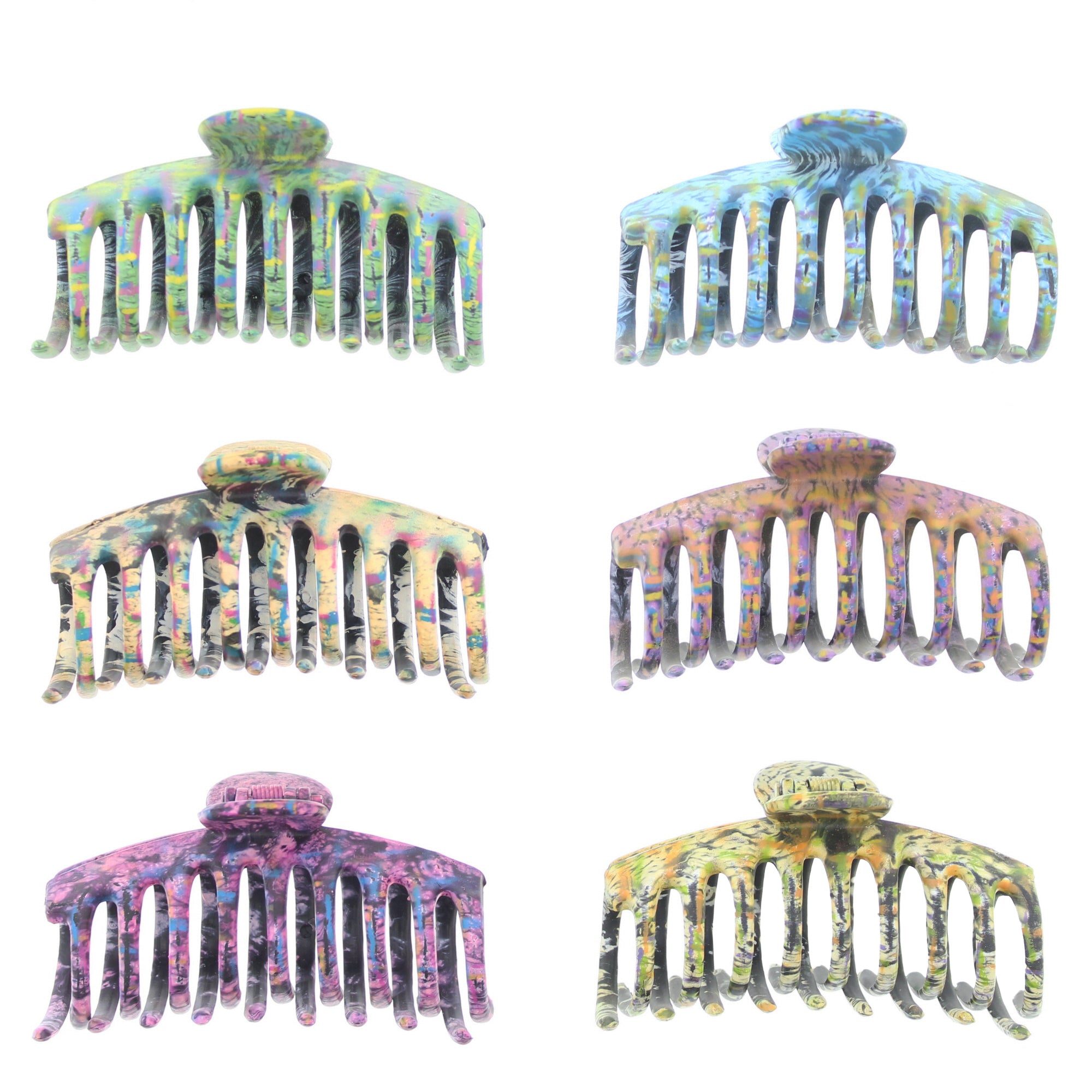 9cm Paint Splash Barrel Hair Claw Clips