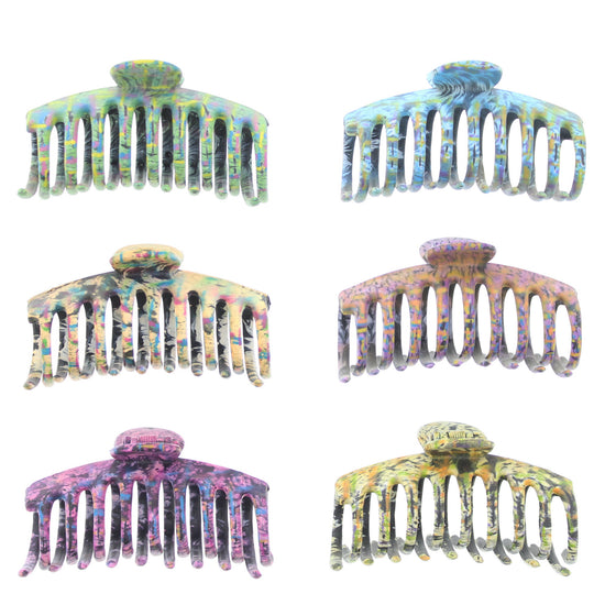 9cm Paint Splash Barrel Hair Claw Clips