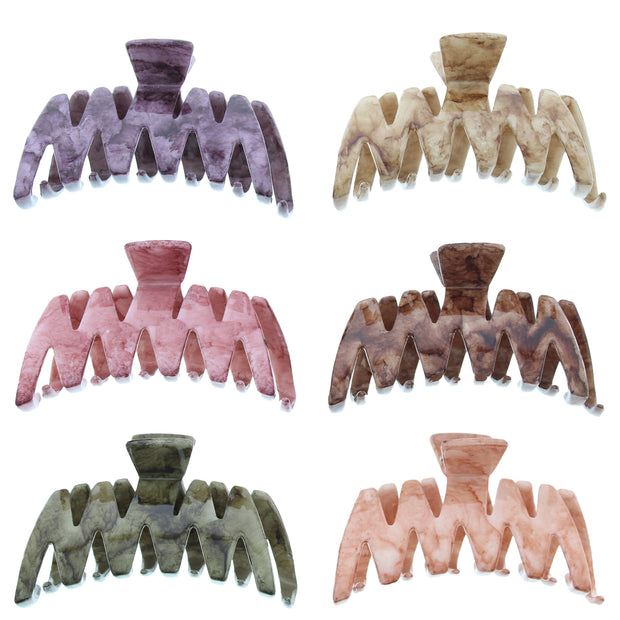 9.5cm Assorted Winter Marble Effect Clamps