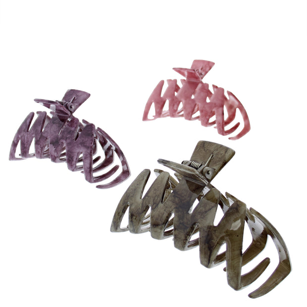9.5cm Assorted Winter Marble Effect Clamps