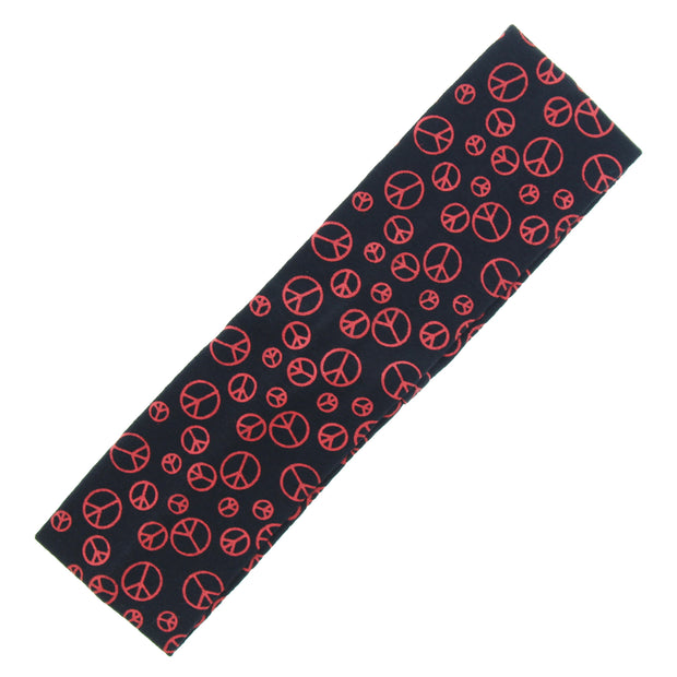 Assorted Red & White CND Peace Symbols on Black Headbands