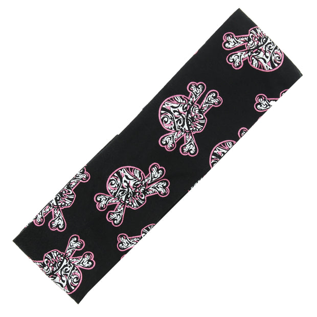 Black Skull & Crossbones Print Headband