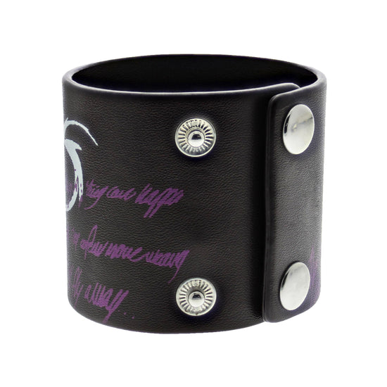 Multicolour Skull Print on Black PU Bracelets