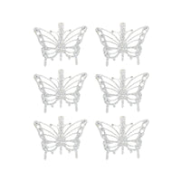 Pack of 6 Mini Glitter Beak/ Concord Hair Clips with Butterflies