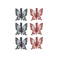 Pack of 6 Mini Glitter Beak/ Concord Hair Clips with Butterflies
