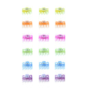 Set of 18 Bright Glitter Mini Hair Clips