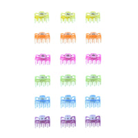 Set of 18 Bright Glitter Mini Hair Clips