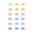 Set of 24 Assorted Pastel Colour Mini Hair Clips