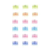 Set of 24 Assorted Pastel Colour Mini Hair Clips